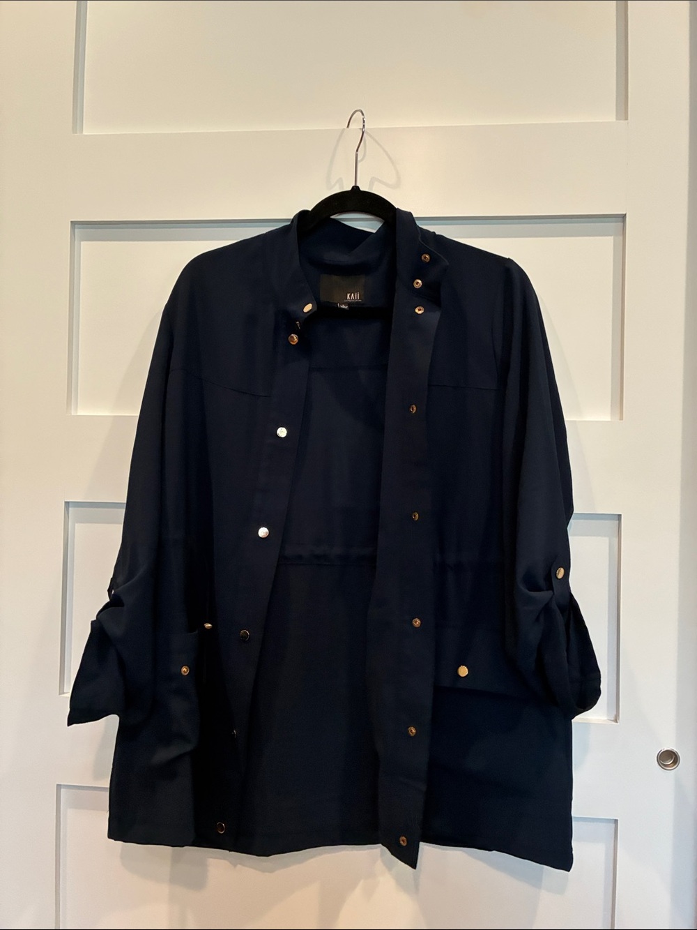 Kaii Navy Utility Shirt Jacket with Gold Hardware